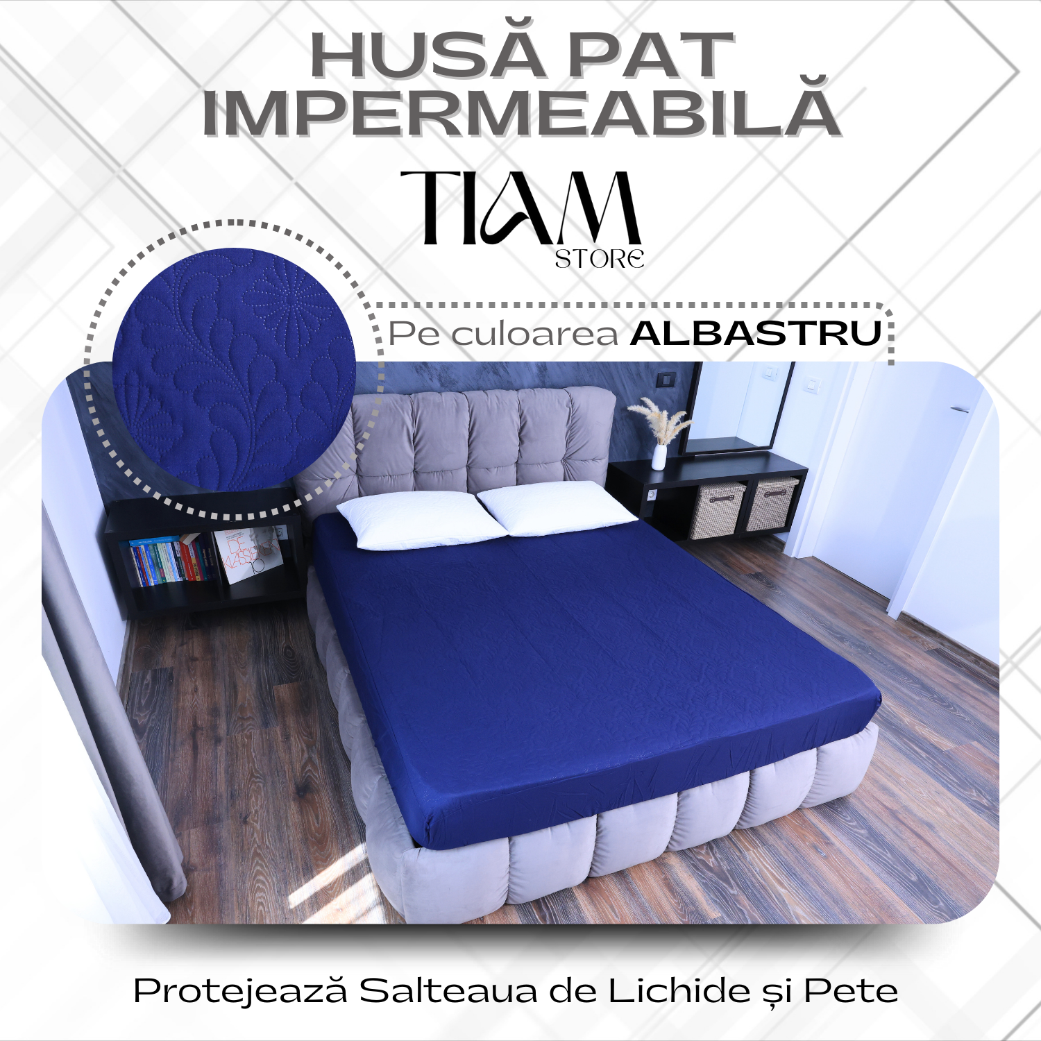 Protecție Impermeabilă pentru Salteaua Bebelușului, Albastră