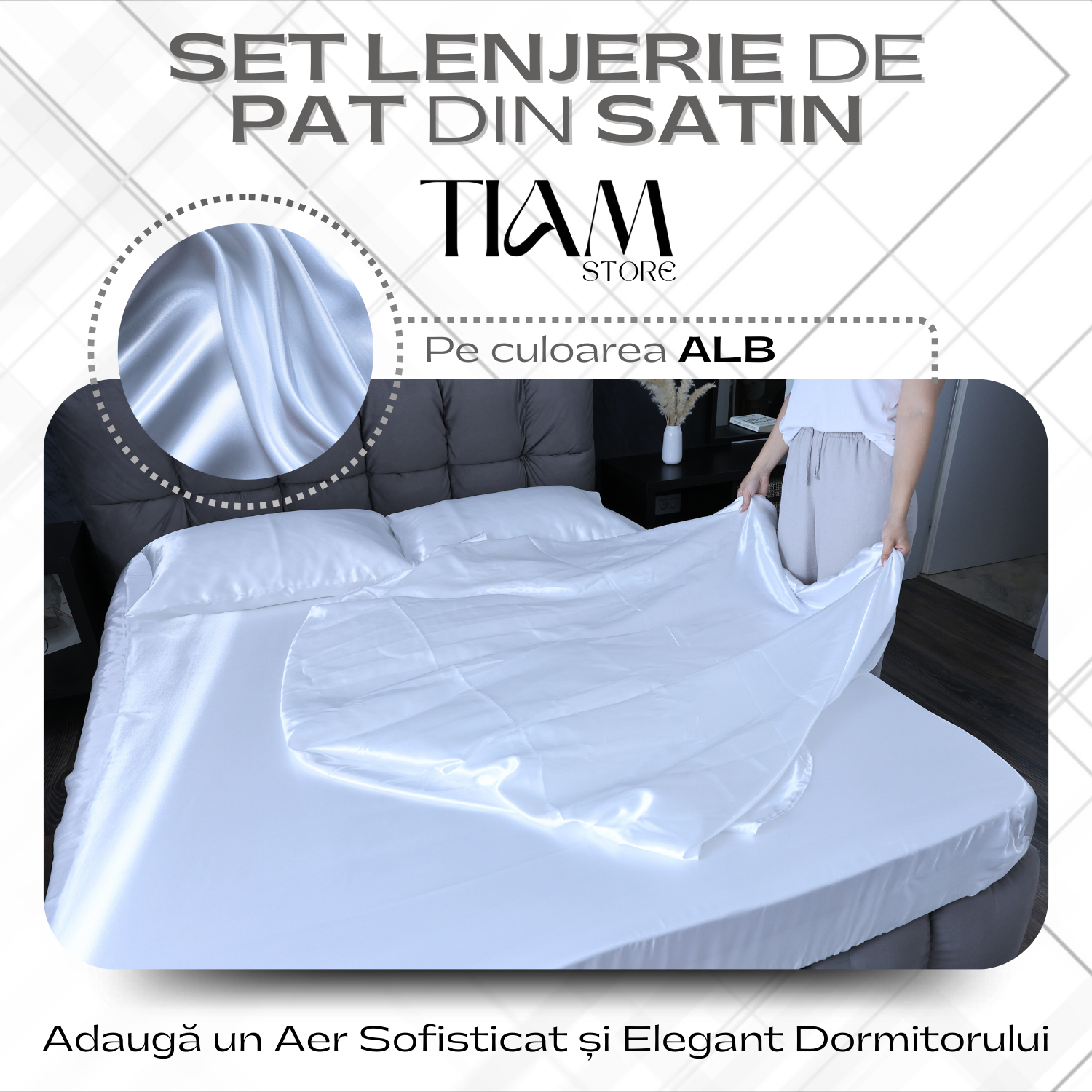 Set de Lenjerie de Pat din Satin – Rasfat si Eleganta pentru Nopti de Vis!
