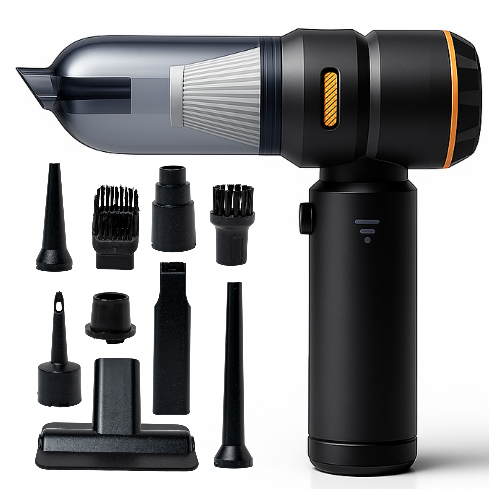 Mini aspirator auto 4 in 1, 18000 Pa, Negru