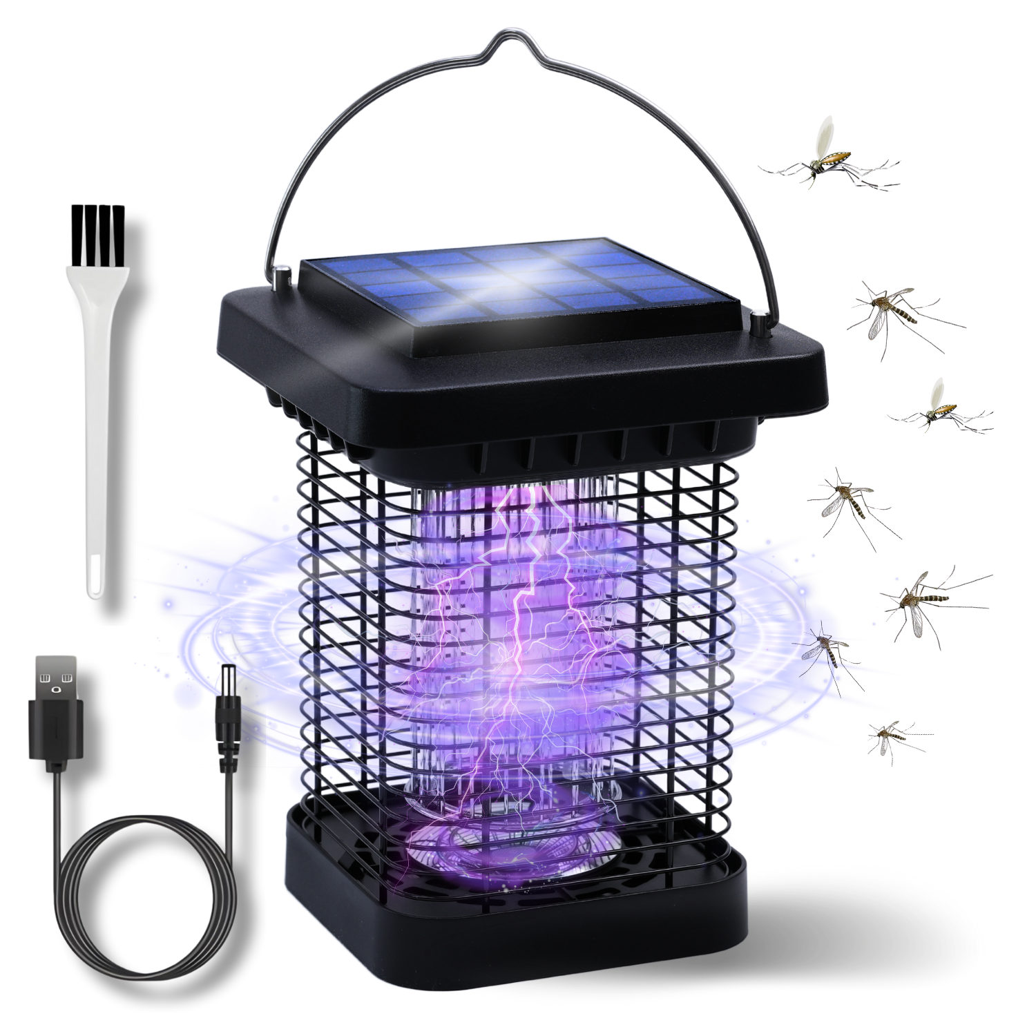 Lampa UV anti insecte + Felinar, cu Incarcare Solara